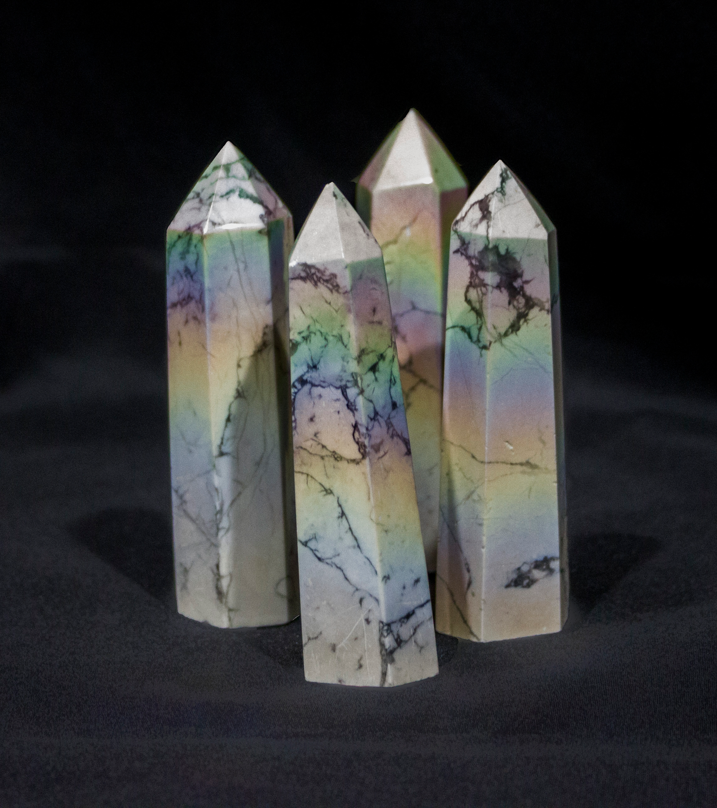 Aura Coated Howlite Tower