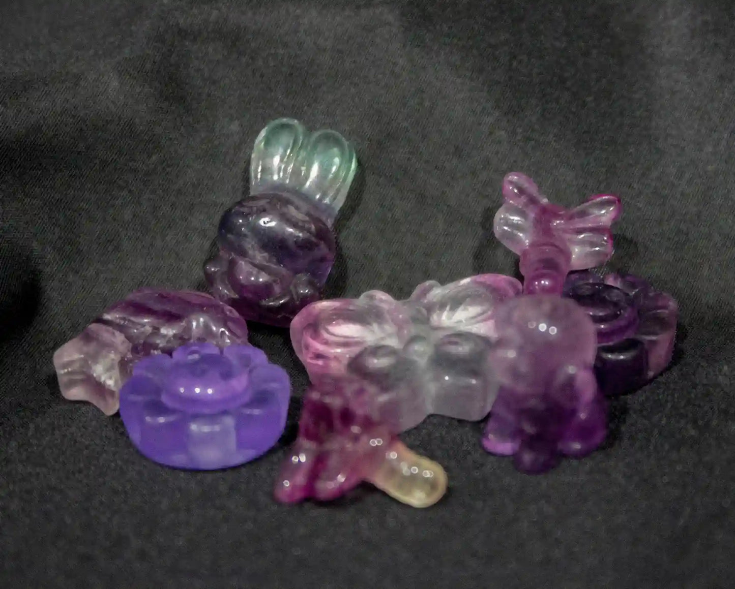 Mini Rainbow Fluorite Carvings