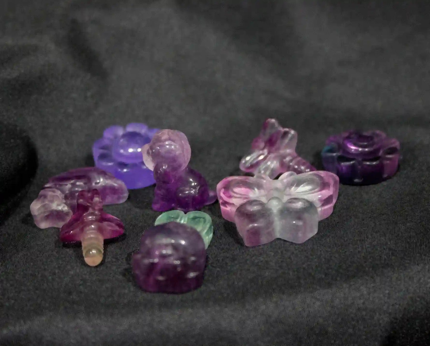 Mini Rainbow Fluorite Carvings