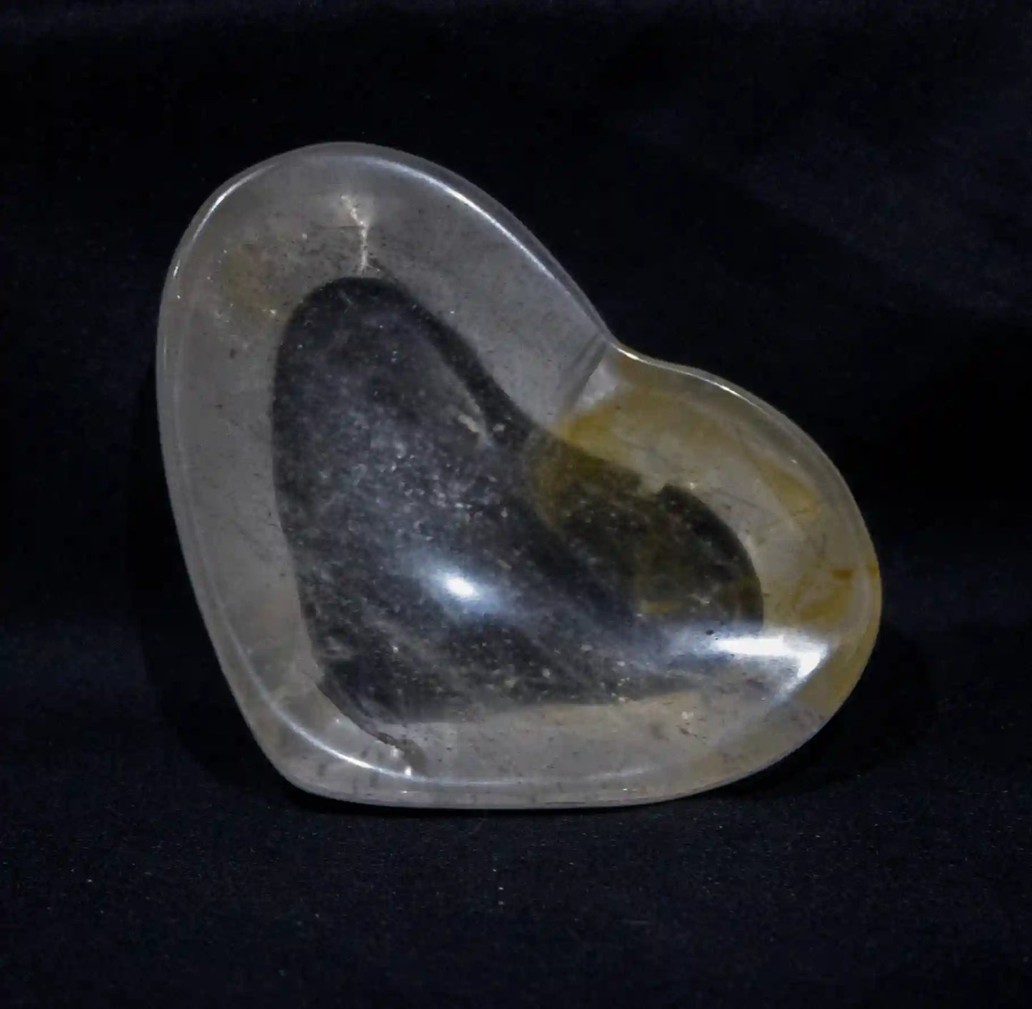 Clear Quartz Heart Bowl with Golden Healer
