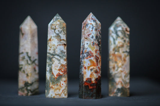 Red Moss Agate Tower